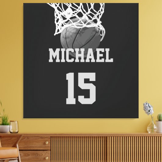 Basketball Jouw naam Canvas Afdruk (Insitu (Woonkamer))