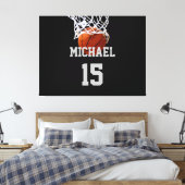 Basketball Jouw naam Canvas Afdruk (Insitu (Slaapkamer))