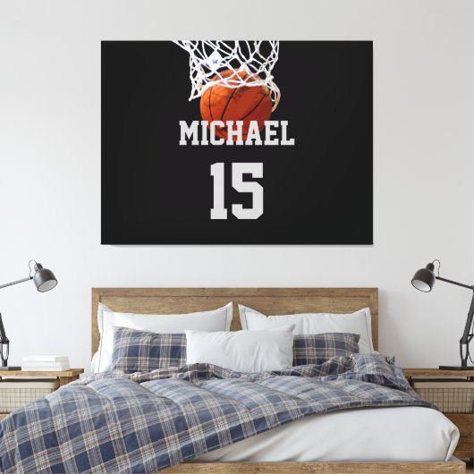 Basketball Jouw naam Canvas Afdruk (Insitu (Slaapkamer))