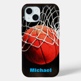 Basketball Jouw naam iPhone 15 Case