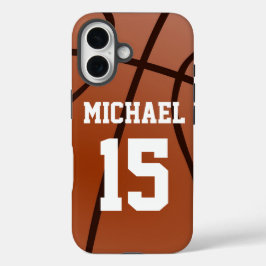 Basketball Jouw naam  iPhone 16 Hoesje