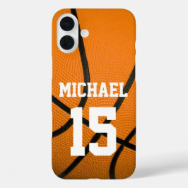 Basketball Jouw naam  iPhone 16 Plus Hoesje
