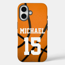 Basketball Jouw naam  iPhone 16 Hoesje