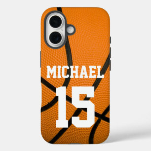 Basketball Jouw naam iPhone 16 Hoesje