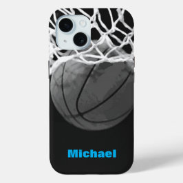 Basketball Jouw naam iPhone 15 Case