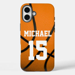 Basketball Jouw naam  iPhone 16 Plus Hoesje