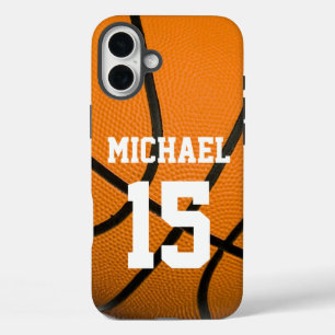 Basketball Jouw naam  iPhone 16 Plus Hoesje