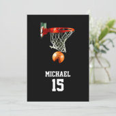 Basketball Jouw naam Feestdagenkaart (Staand voorkant)