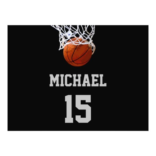 Basketball Jouw naam Foto Afdruk (Voorkant)