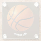 Basketball Jouw naam Glazen Onderzetter (Achterkant)