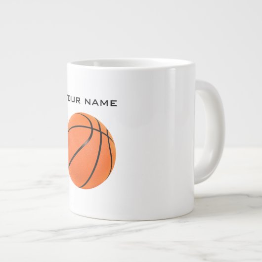 Basketball Jouw naam Grote Koffiekop (Voorkant rechts)