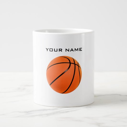 Basketball Jouw naam Grote Koffiekop (Voorkant)