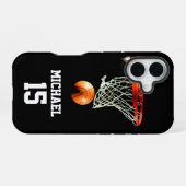 Basketball Jouw naam iPhone 16 Hoesje (Achterkant horizontaal)