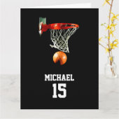 Basketball Jouw naam Kaart (Gele Bloem)