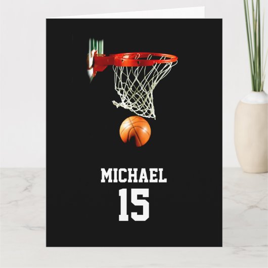 Basketball Jouw naam Kaart (Voorkant)