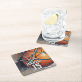 Basketball Jouw naam Kartonnen Onderzetters (Insitu)