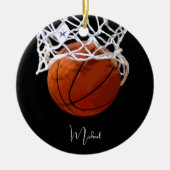 Basketball Jouw naam Keramisch Ornament (Voorkant)