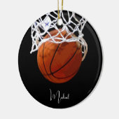 Basketball Jouw naam Keramisch Ornament (Links)