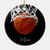 Basketball Jouw naam Keramisch Ornament (Achterkant)