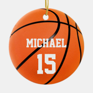 Basketball Jouw naam Keramisch Ornament