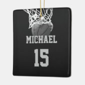 Basketball Jouw naam Keramisch Ornament (Links)