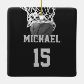 Basketball Jouw naam Keramisch Ornament (Achterkant)