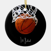 Basketball Jouw naam Keramisch Ornament (Voorkant)