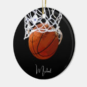 Basketball Jouw naam Keramisch Ornament (Links)