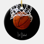 Basketball Jouw naam Keramisch Ornament (Achterkant)