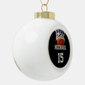 Basketball Jouw naam Keramische Bal Ornament (Links)