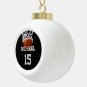 Basketball Jouw naam Keramische Bal Ornament (Rechts)