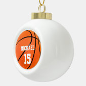 Basketball Jouw naam Keramische Bal Ornament (Rechts)