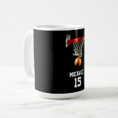 Basketball Jouw naam Koffiemok (Voorkant links)