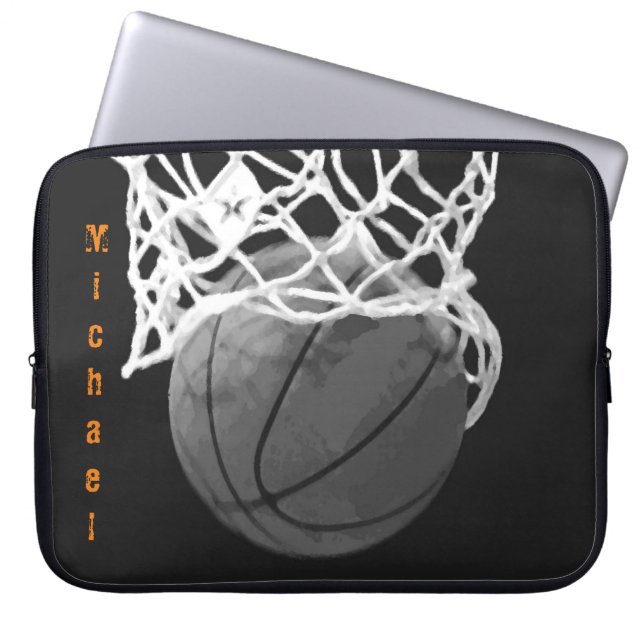 Basketball Jouw naam  Laptop Sleeve (Voorkant)