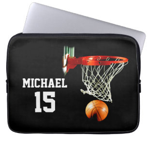 Basketball Jouw naam Laptop Sleeve