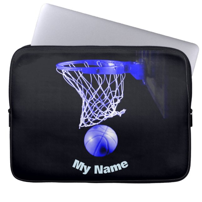 Basketball Jouw naam Laptop Sleeve (Voorkant)