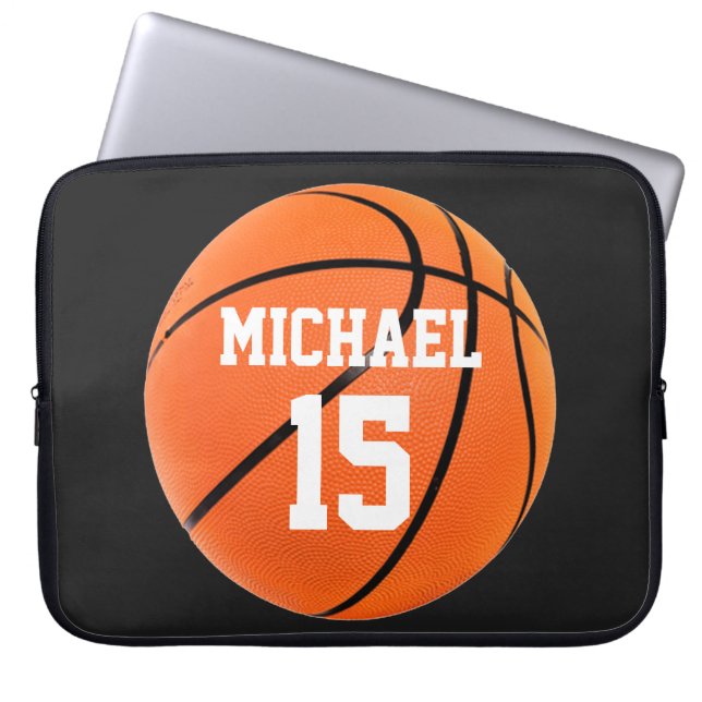 Basketball Jouw naam Laptop Sleeve (Voorkant)
