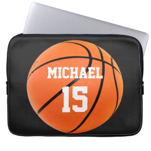 Basketball Jouw naam Laptop Sleeve