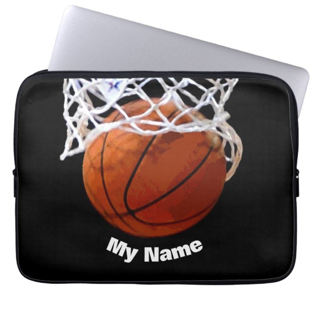 Basketball Jouw naam Laptop Sleeve (Voorkant)
