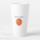 Basketball Jouw naam Latte Mok (Voorkant)
