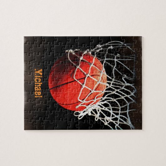 Basketball Jouw naam Legpuzzel (Horizontaal)