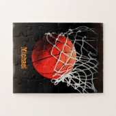 Basketball Jouw naam Legpuzzel (Horizontaal)