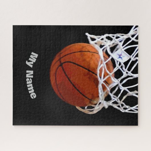 Basketball Jouw naam Legpuzzel (Horizontaal)