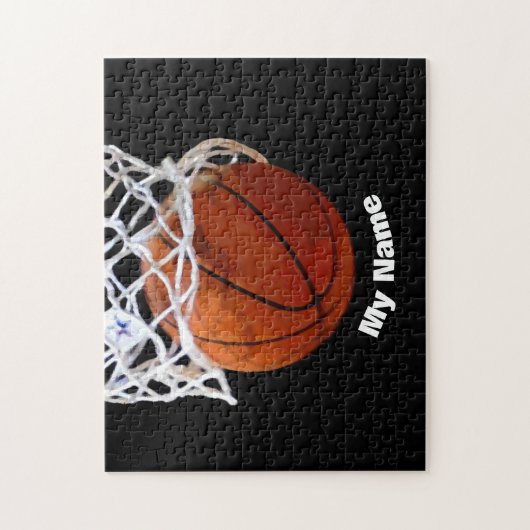 Basketball Jouw naam Legpuzzel (Verticaal)