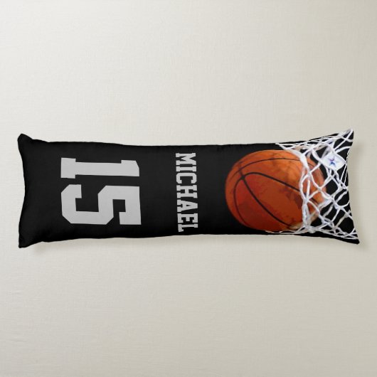 Basketball Jouw naam Lichaamskussen (Achterkant)