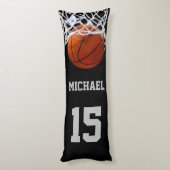 Basketball Jouw naam Lichaamskussen (Achterkant (Verticaal))