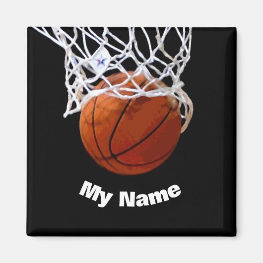 Basketball Jouw naam Magneet (Voorkant)