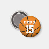 Basketball Jouw naam Magneet (Voorkant / Achterkant)