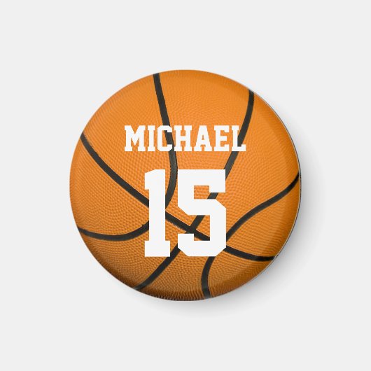 Basketball Jouw naam Magneet (Voorkant)