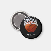 Basketball Jouw naam Magneet (Voorkant / Achterkant)